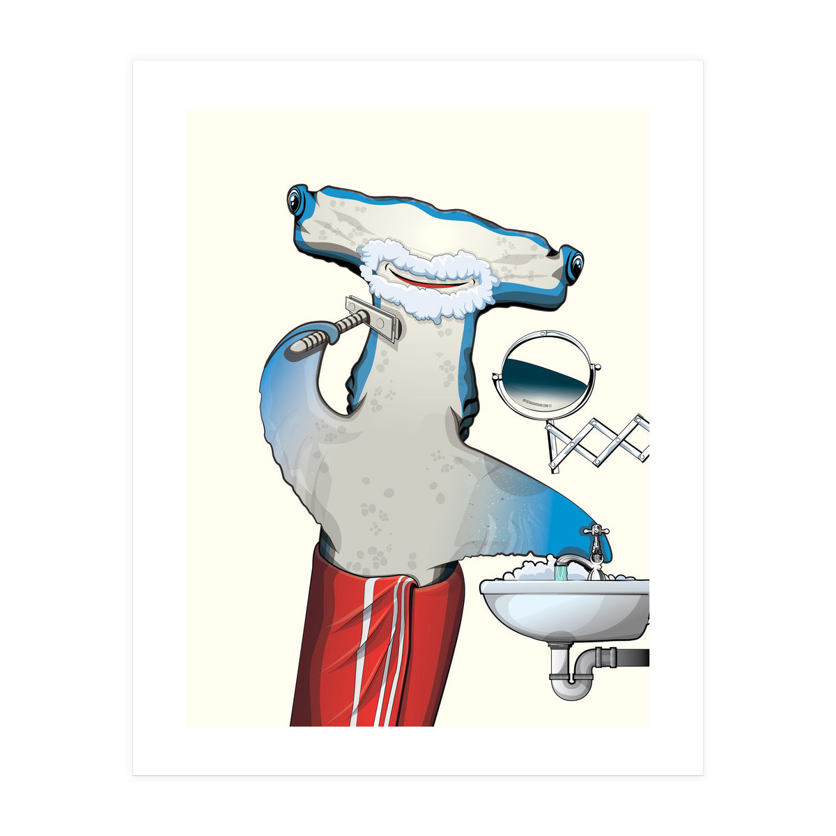 Hammerhead Shark Shaving (Print Only)