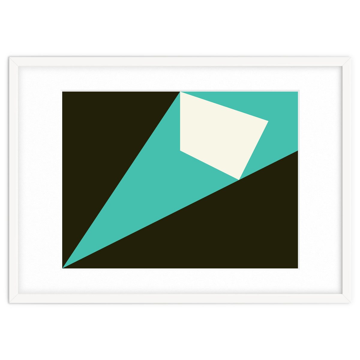 Geometric Shapes No. 72 - turquoise, white & black