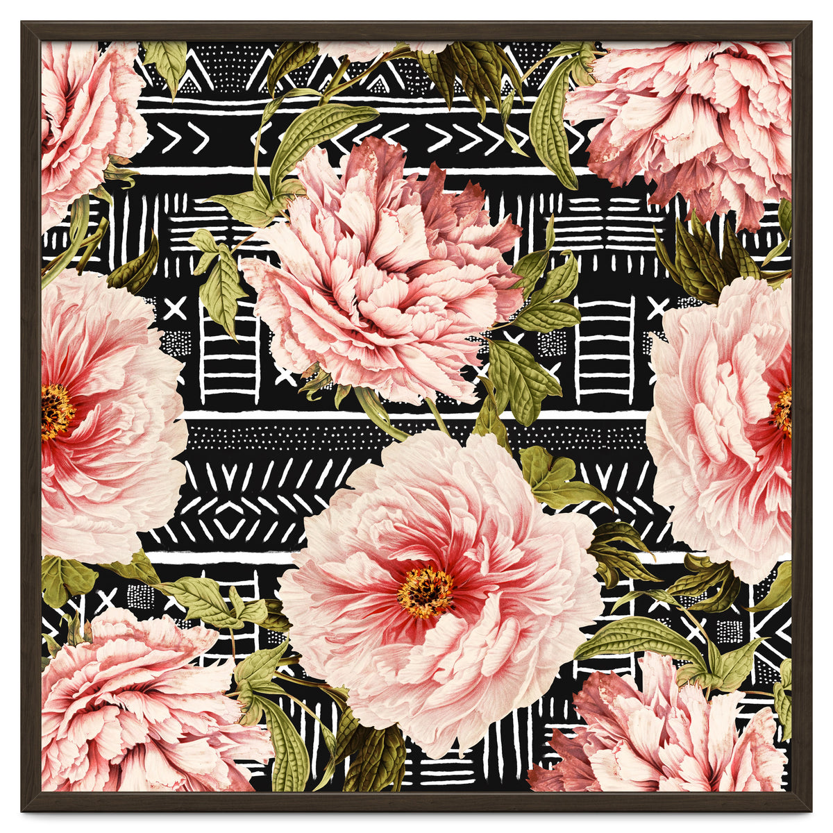 Flowering pink on drawn lines