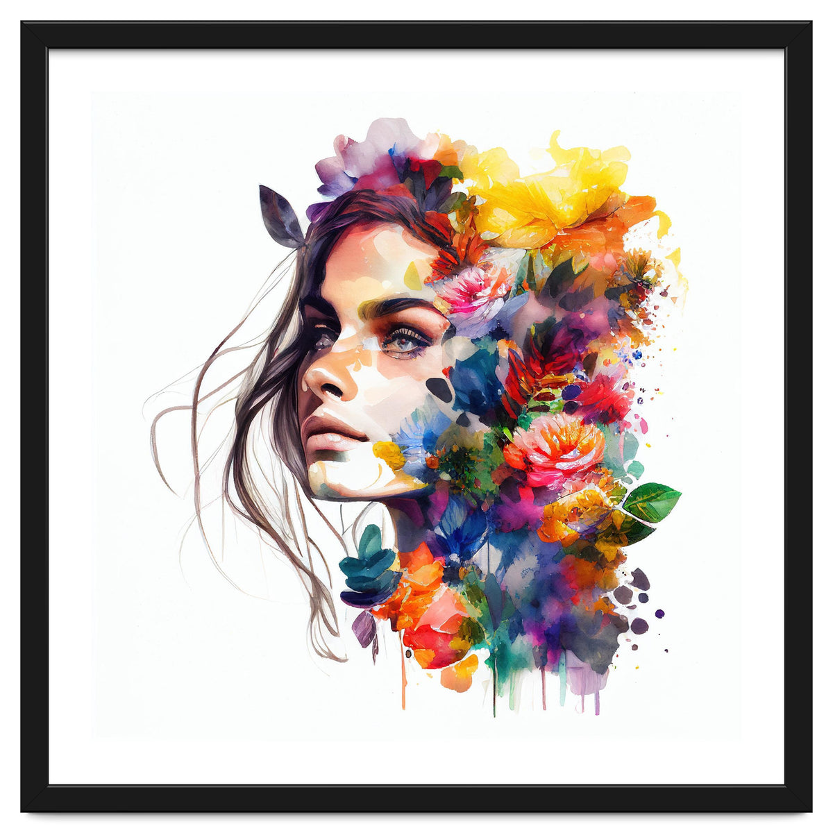 Watercolor Tropical Woman #18