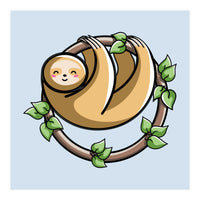 Kawaii Cute Sloth Circle (Print Only)