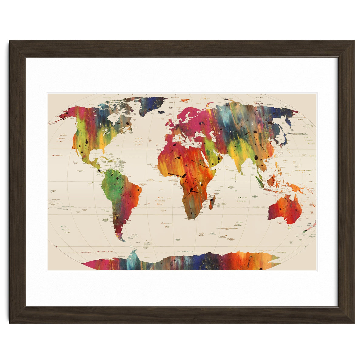 ALLOVER THE WORLD-Painted map