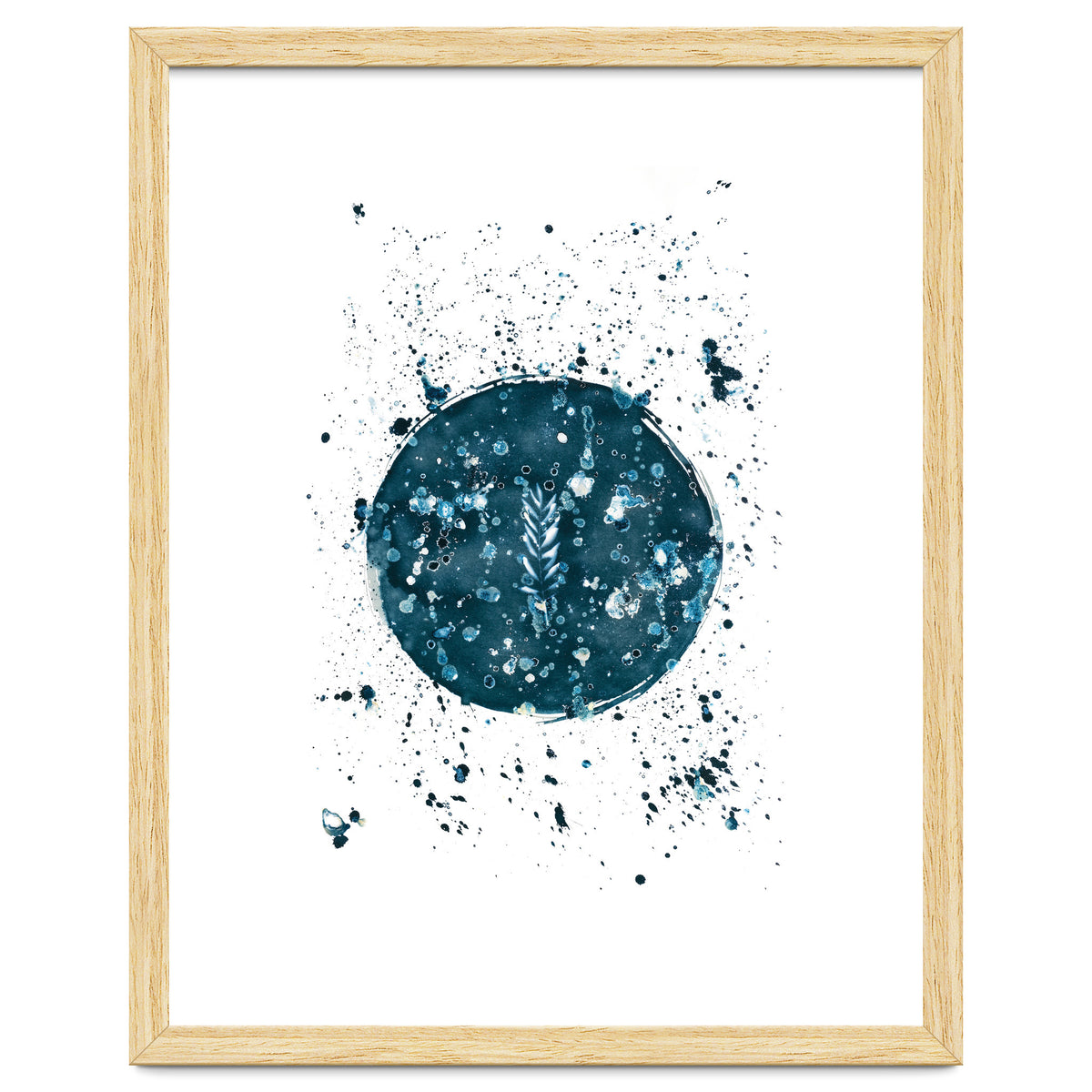 Indigo Blue Botanical Leaves No. 8