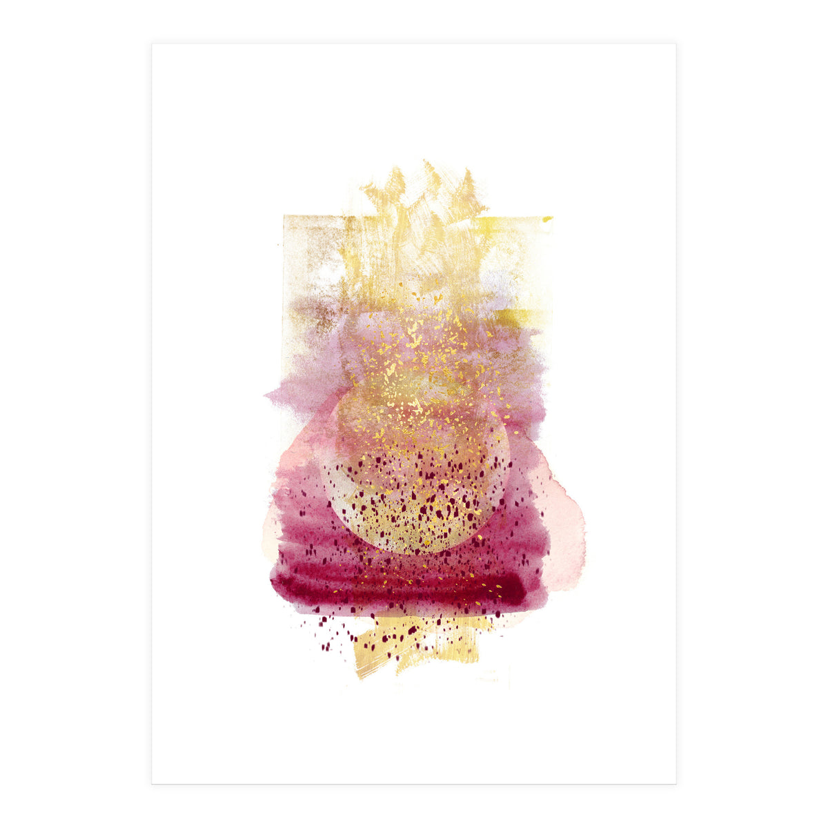 Abstract watercolour summer moon (Print Only)