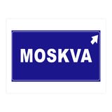 Let`s go to Moskva, Russia! Blue road sign (Print Only) thumbnail