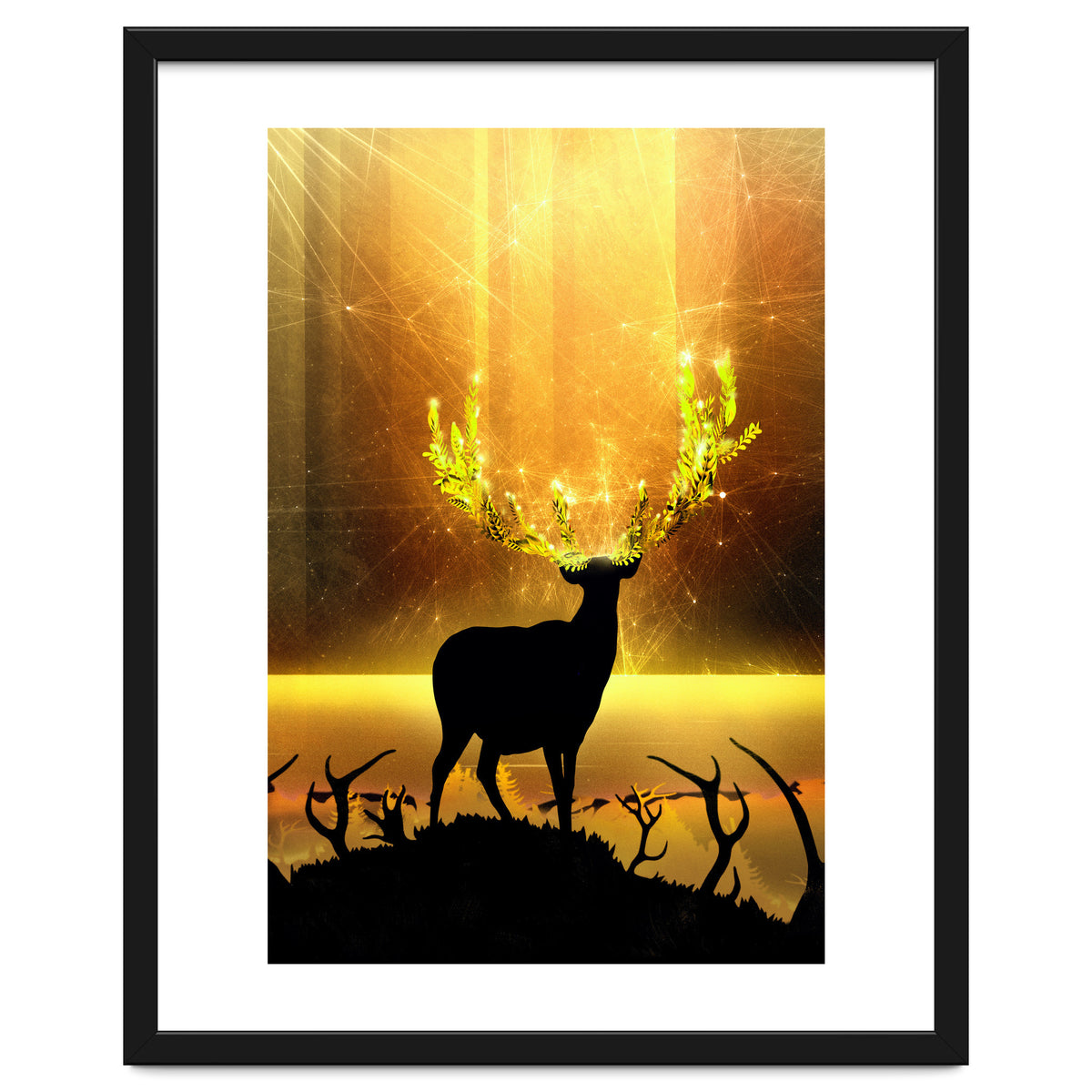Greenery Deer Golden Sun