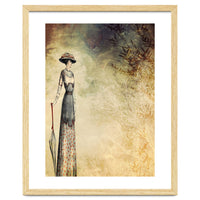 VINTAGE FASHION LADY IN ABSTRACT FOREST II