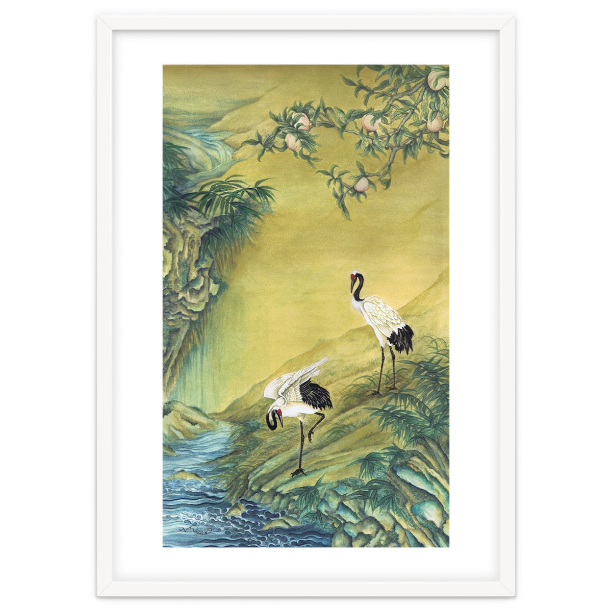 Cranes Under A Peach Tree