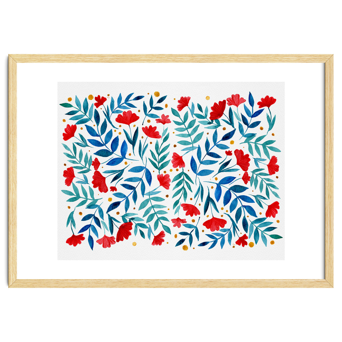 Magical garden - red and turquoise