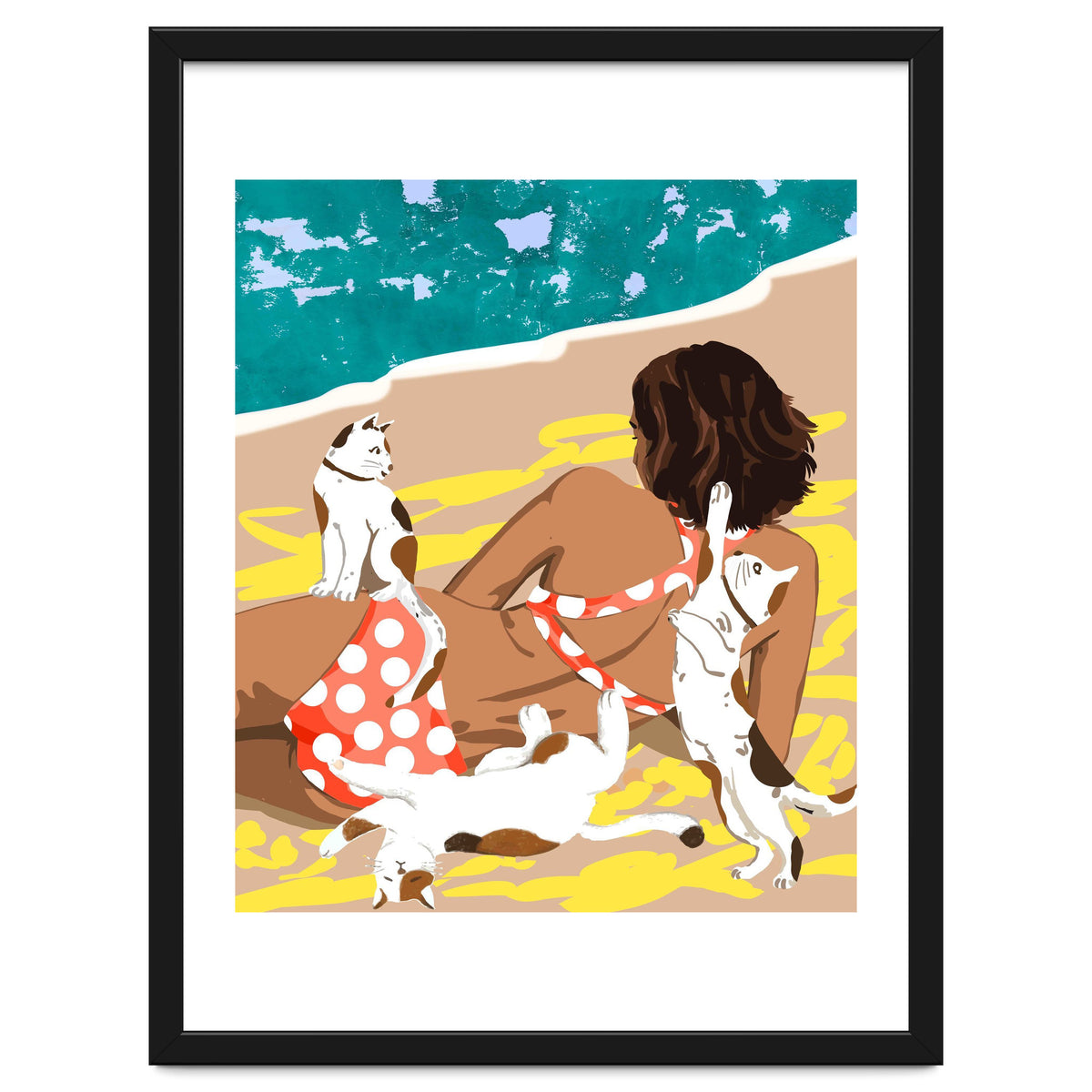 Cat Mom On The Beach