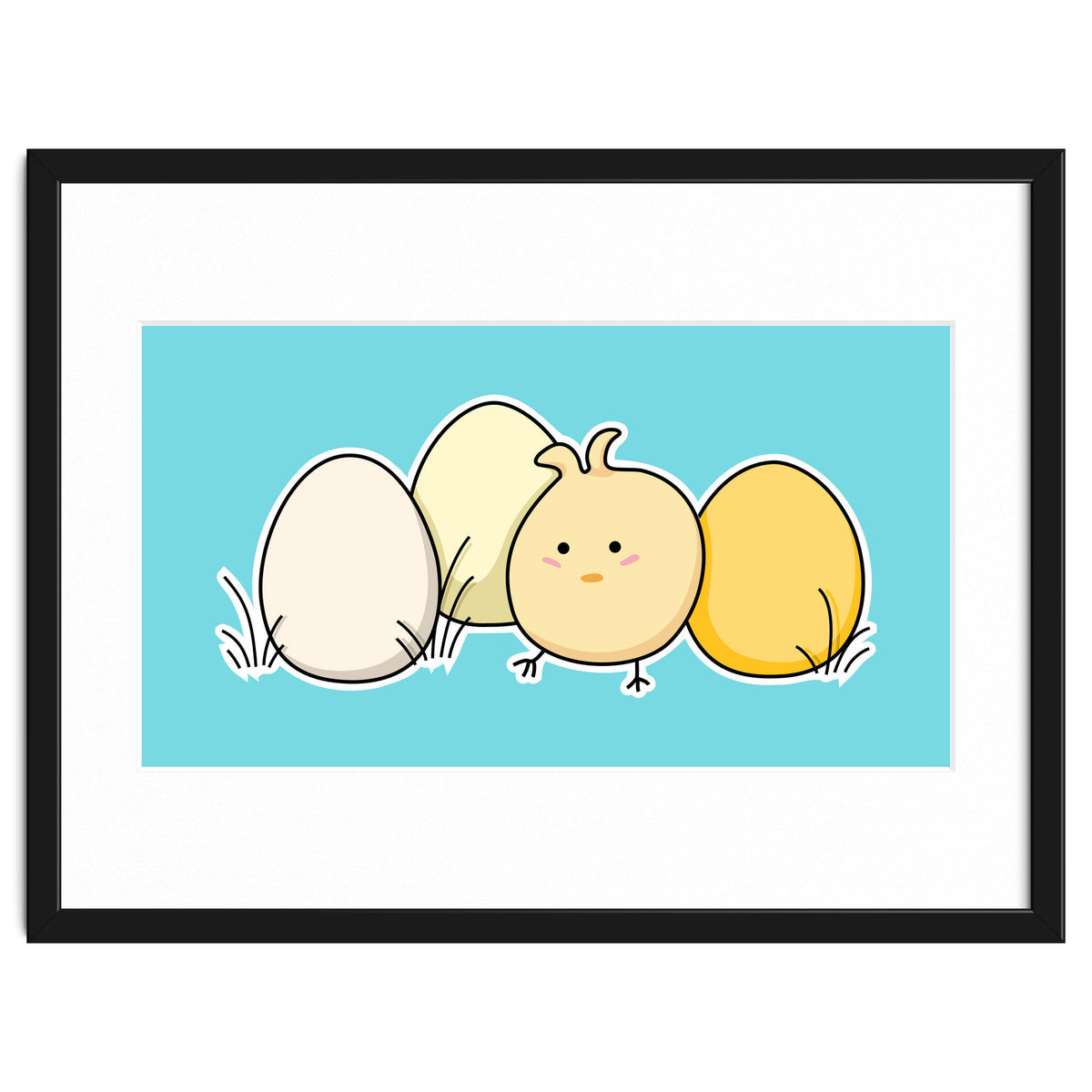 Kawaii Cute Chick And Eggs