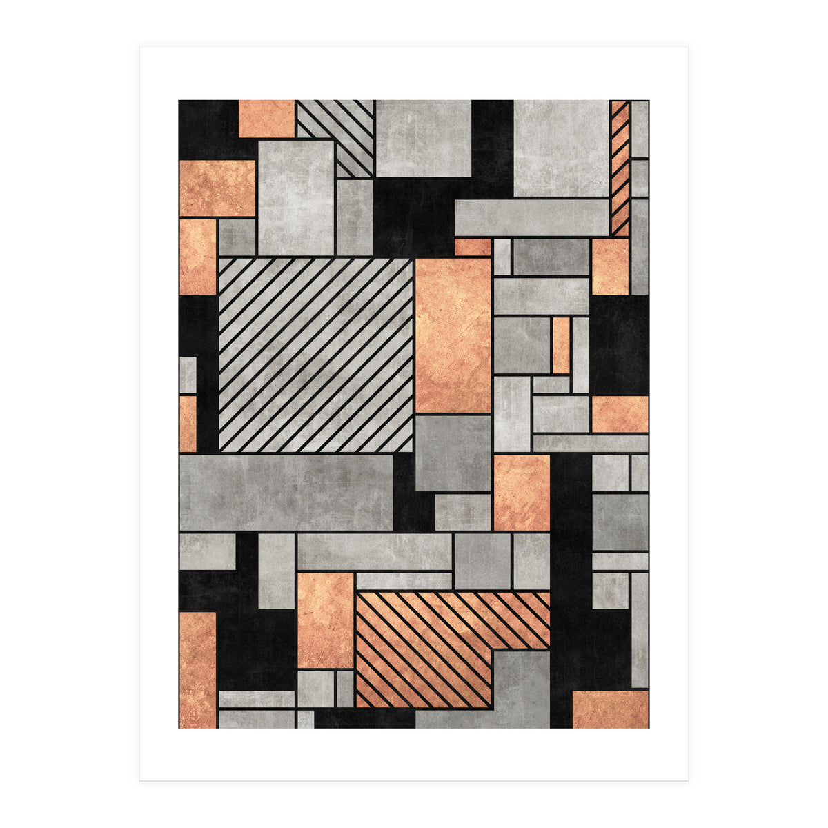 Random Pattern - Concrete and Copper (Print Only)