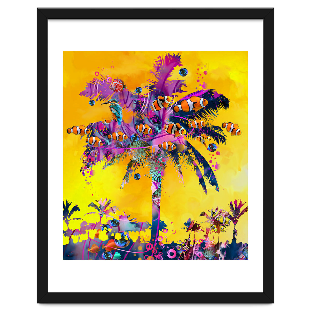 Purple Palm with Fish