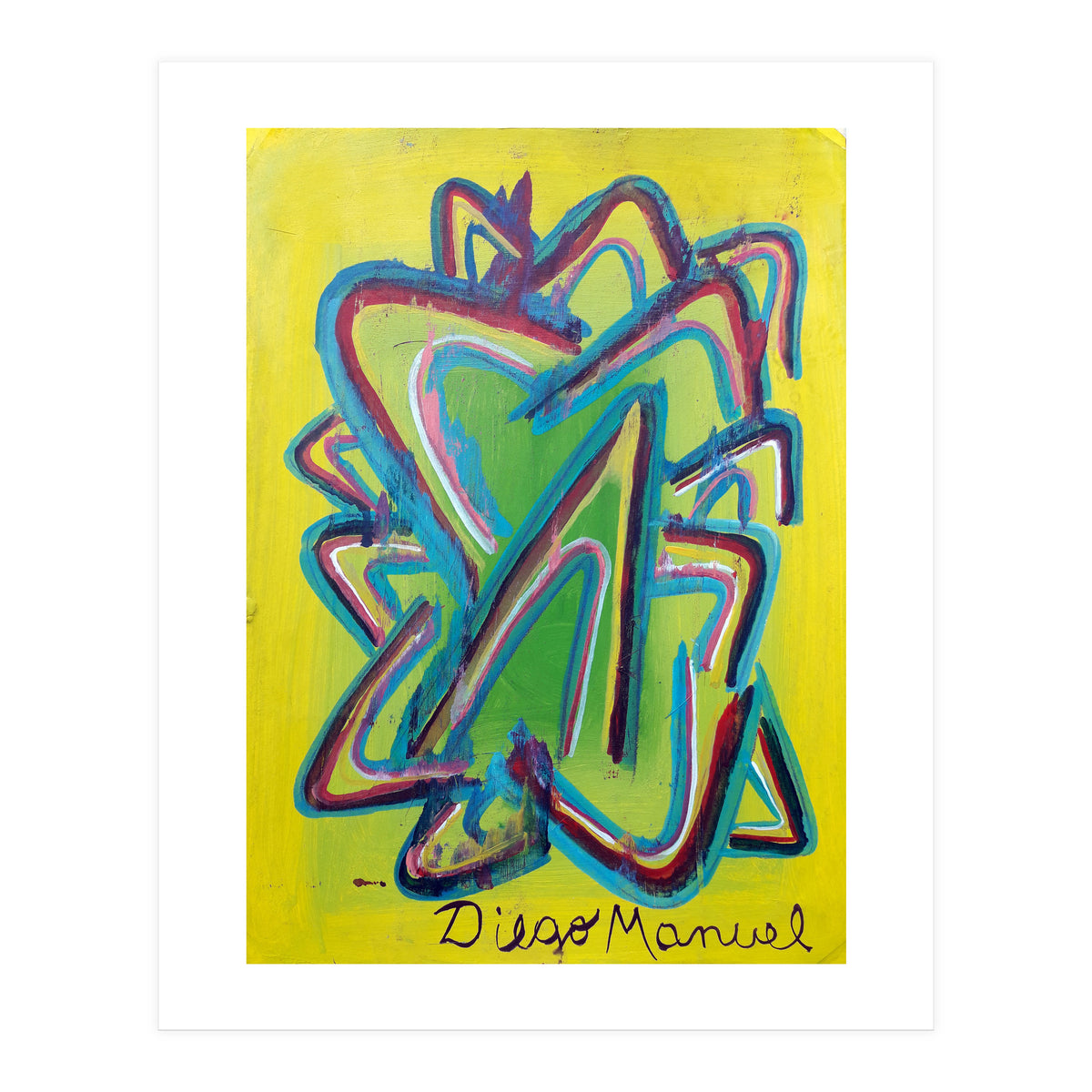 Forma Celeste Sobre Amarillo 2 (Print Only)