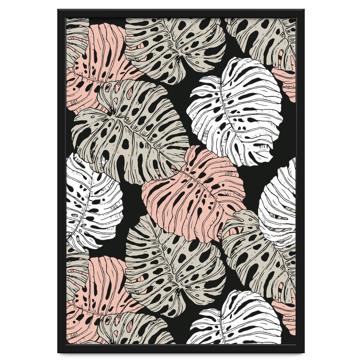 Monstera in the darkness of the jungle