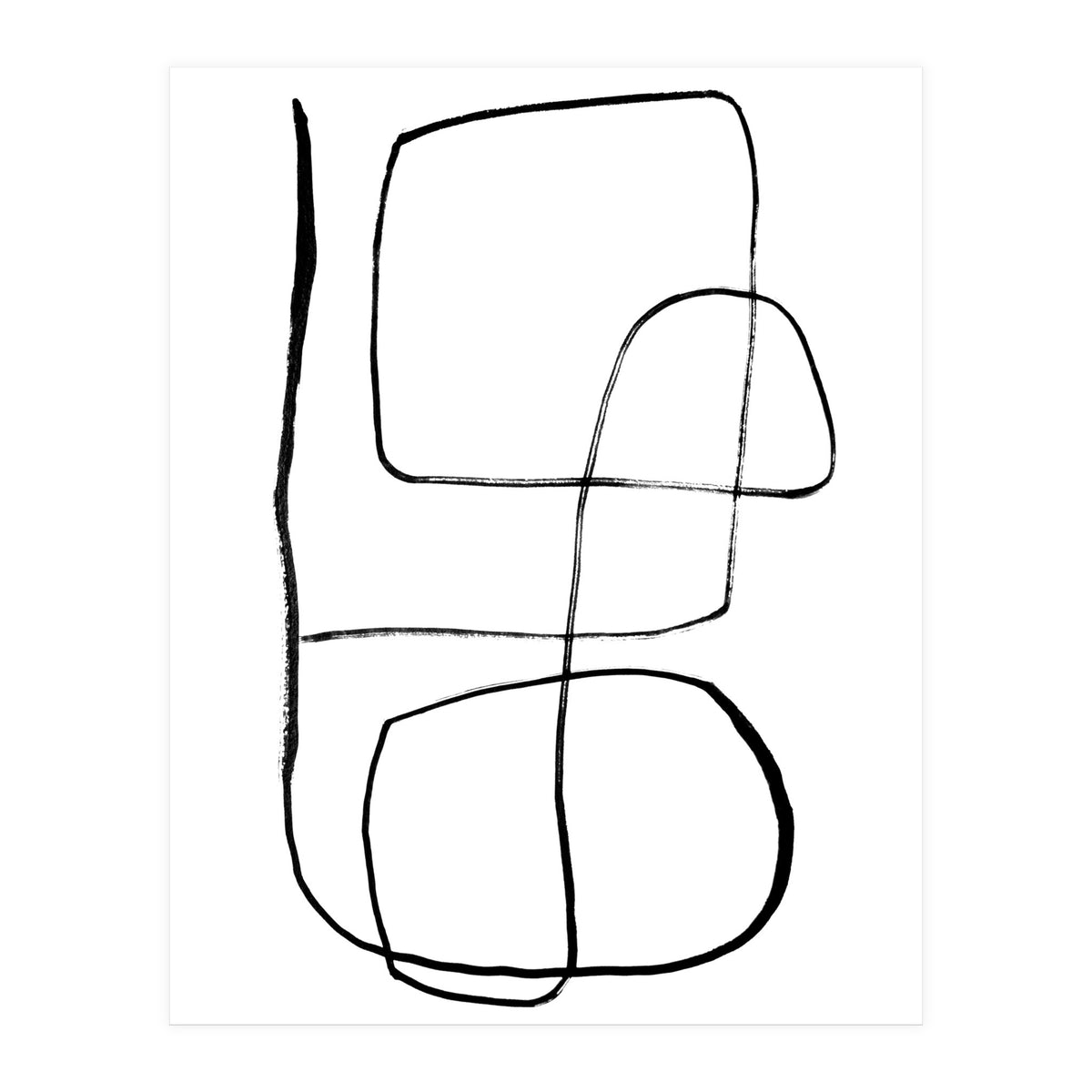 Mid-Century Line Art Print #3 (Print Only)