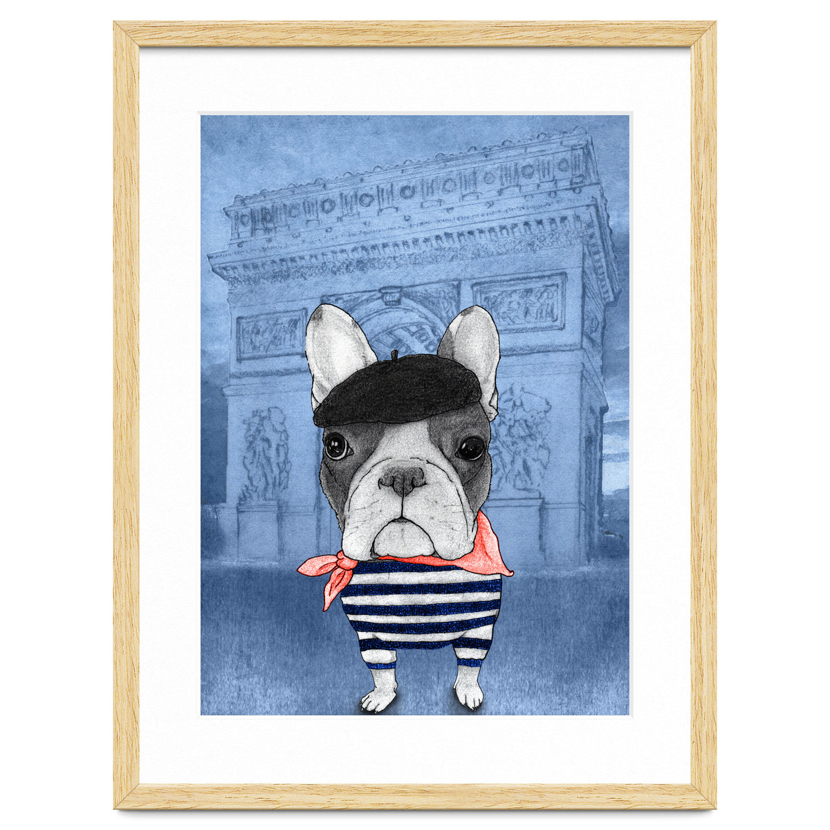 French Bulldog With Arc De Triomphe