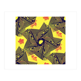 Black flowers on yellow background. (Print Only) thumbnail
