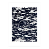 Rain, Abstract Storm Black & White, Monochromatic Line Art Sketch, Simple Eclectic Painting (Print Only) thumbnail