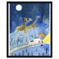 Giraffes In Moonlight