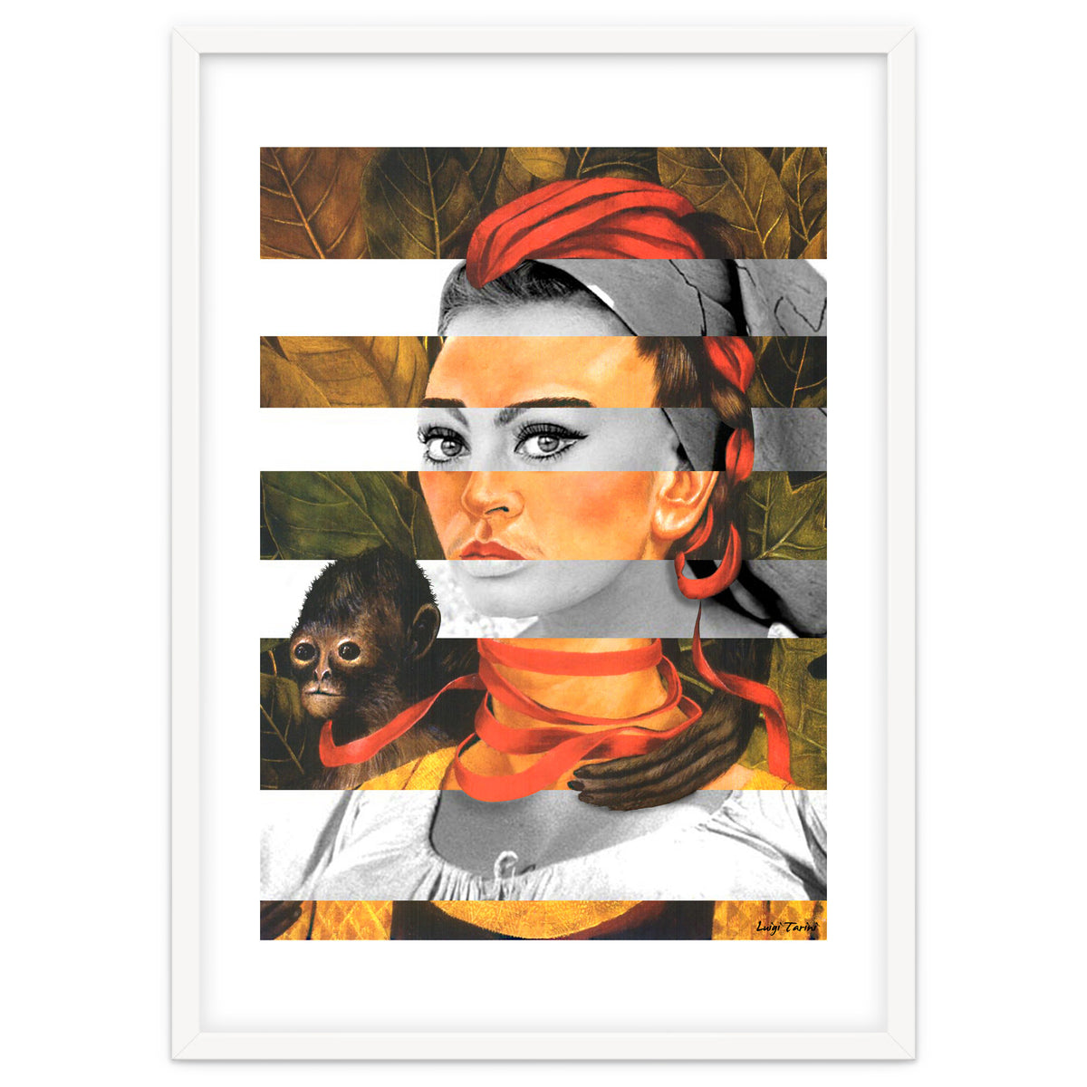 Frida Kahlo's Self Portrait with Monkey & Sophia Loren