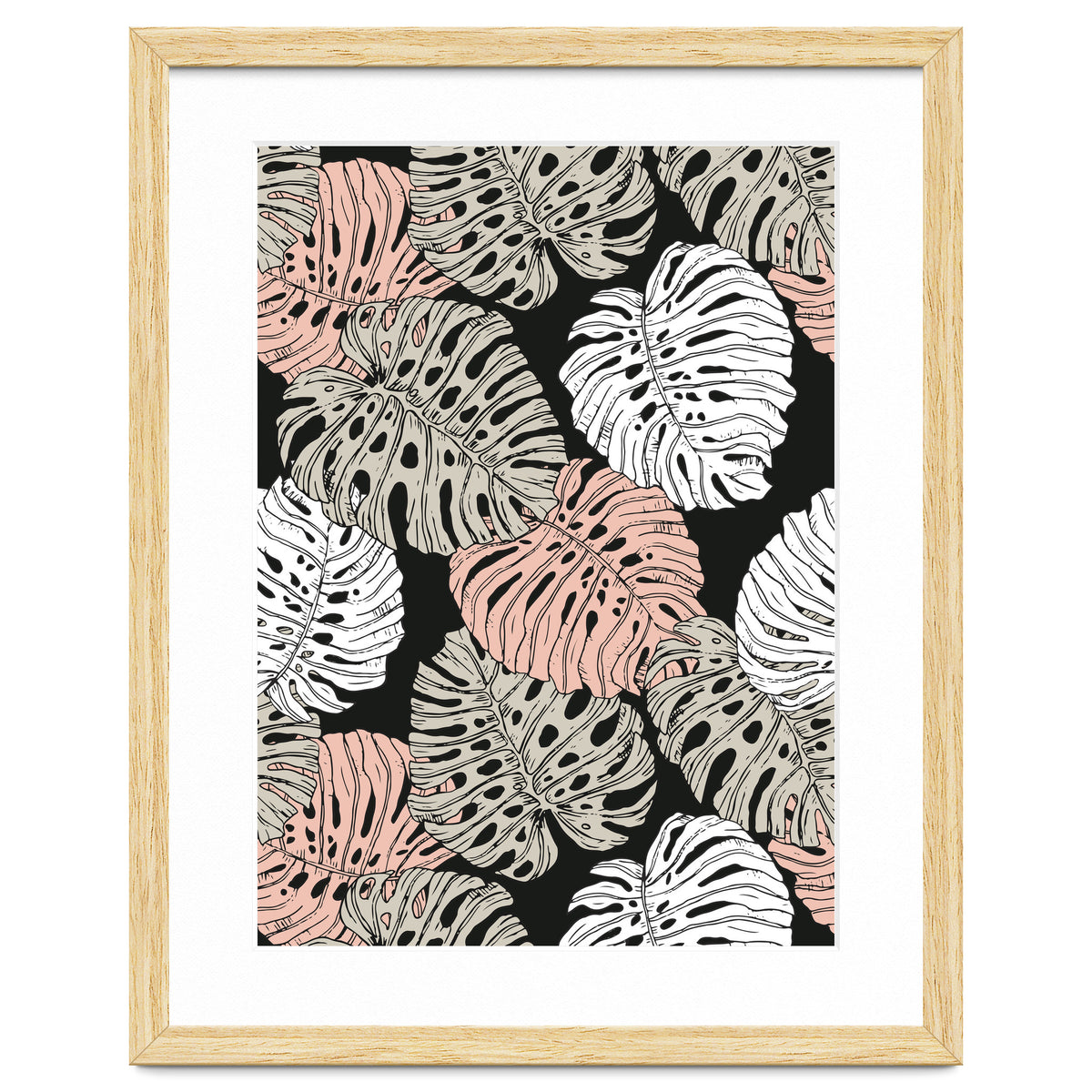 Monstera in the darkness of the jungle