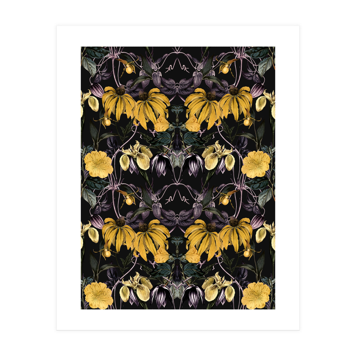 Nocturnal botanical garden kaleidoscope (Print Only)