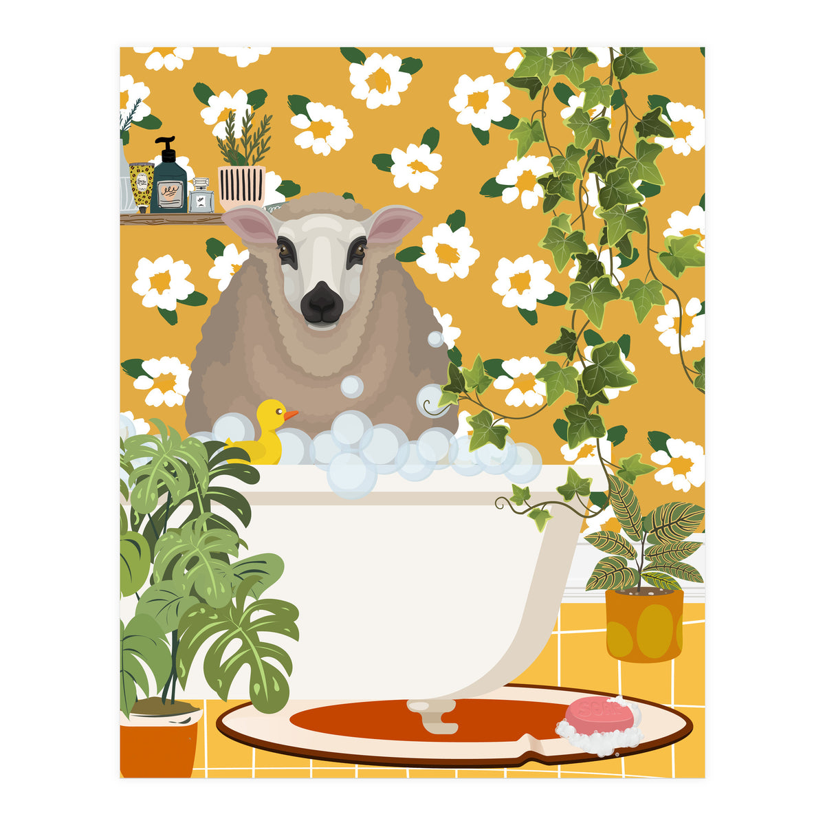 Sheep Bathing (Print Only)