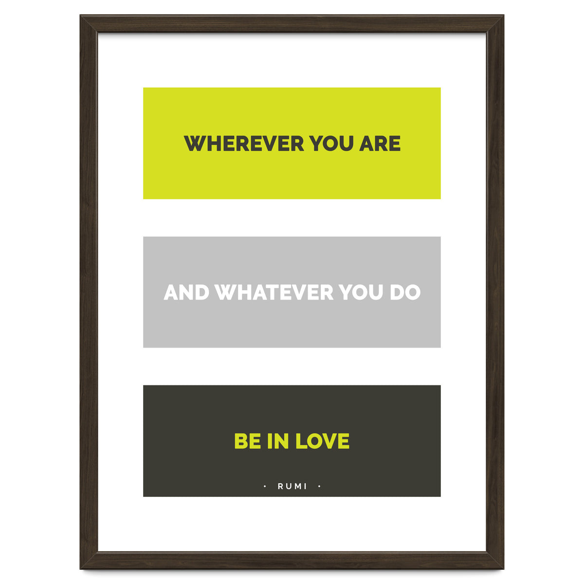 Be In Love - Rumi Quote Typography