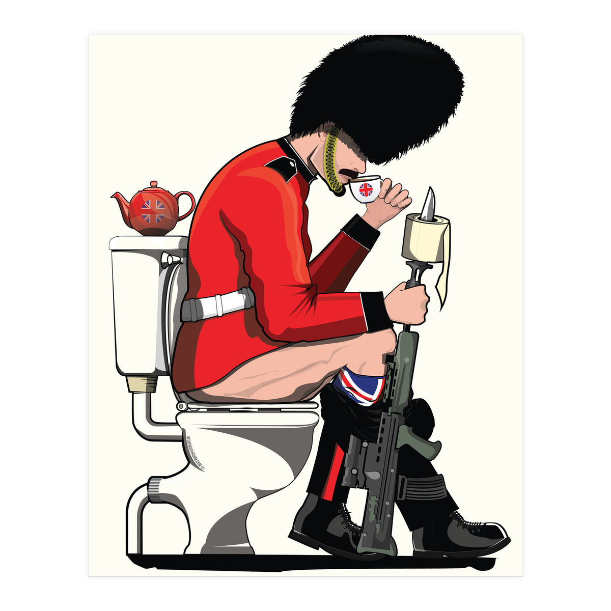 British Army Soldier on the Toilet, funny bathroom humour. (Print Only)