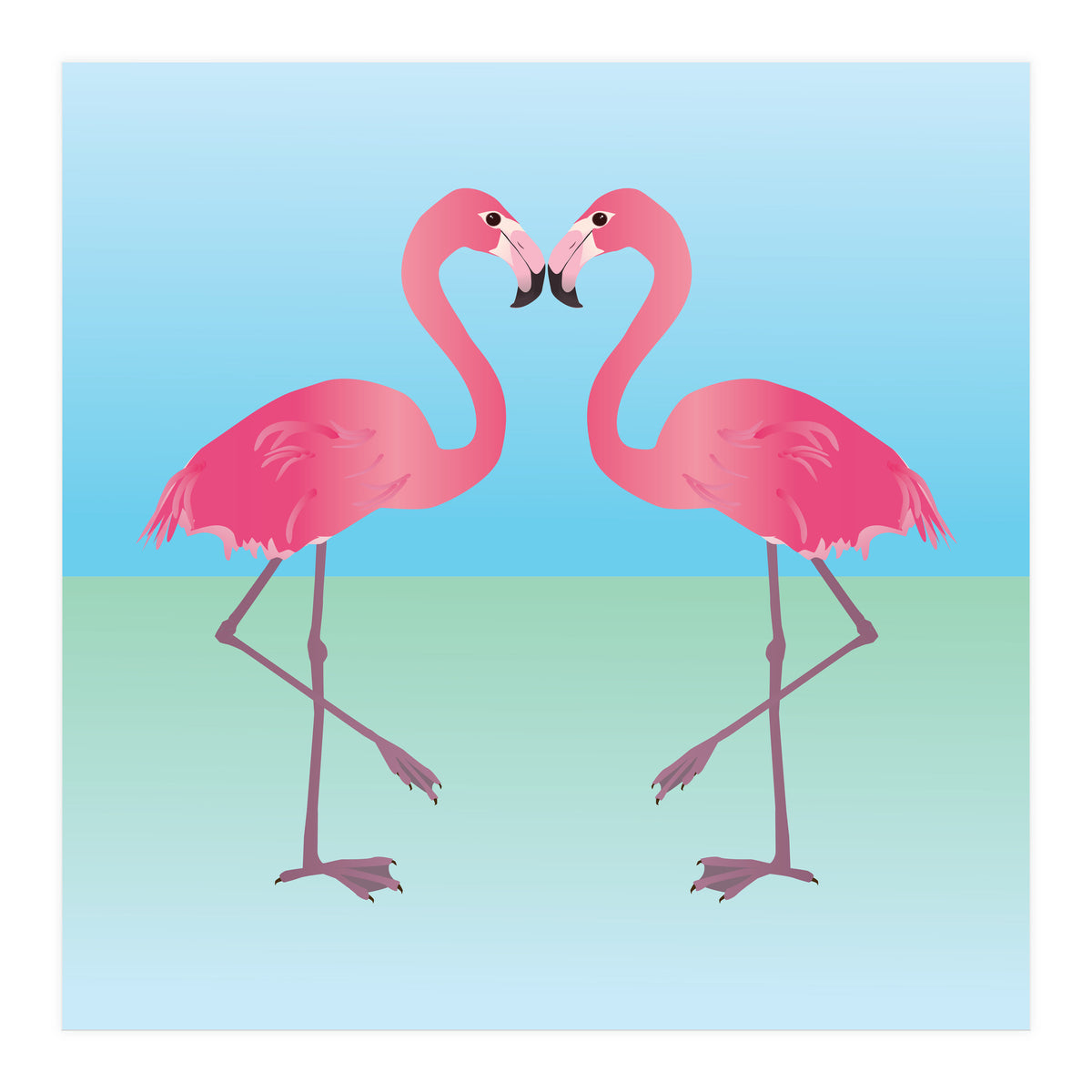 Two Pink flamingo's (Print Only)