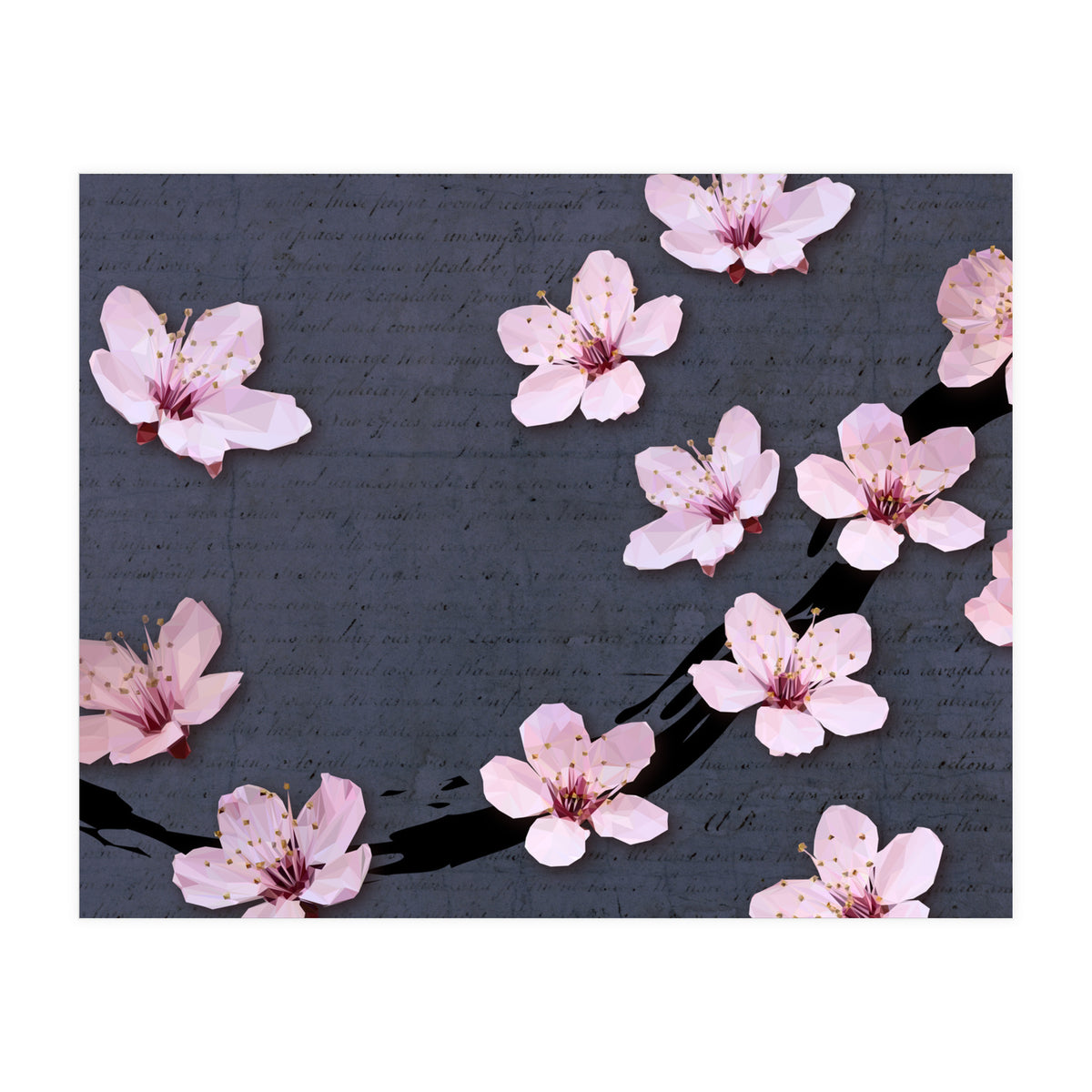 Triangulated Cherry Blossoms (Print Only)