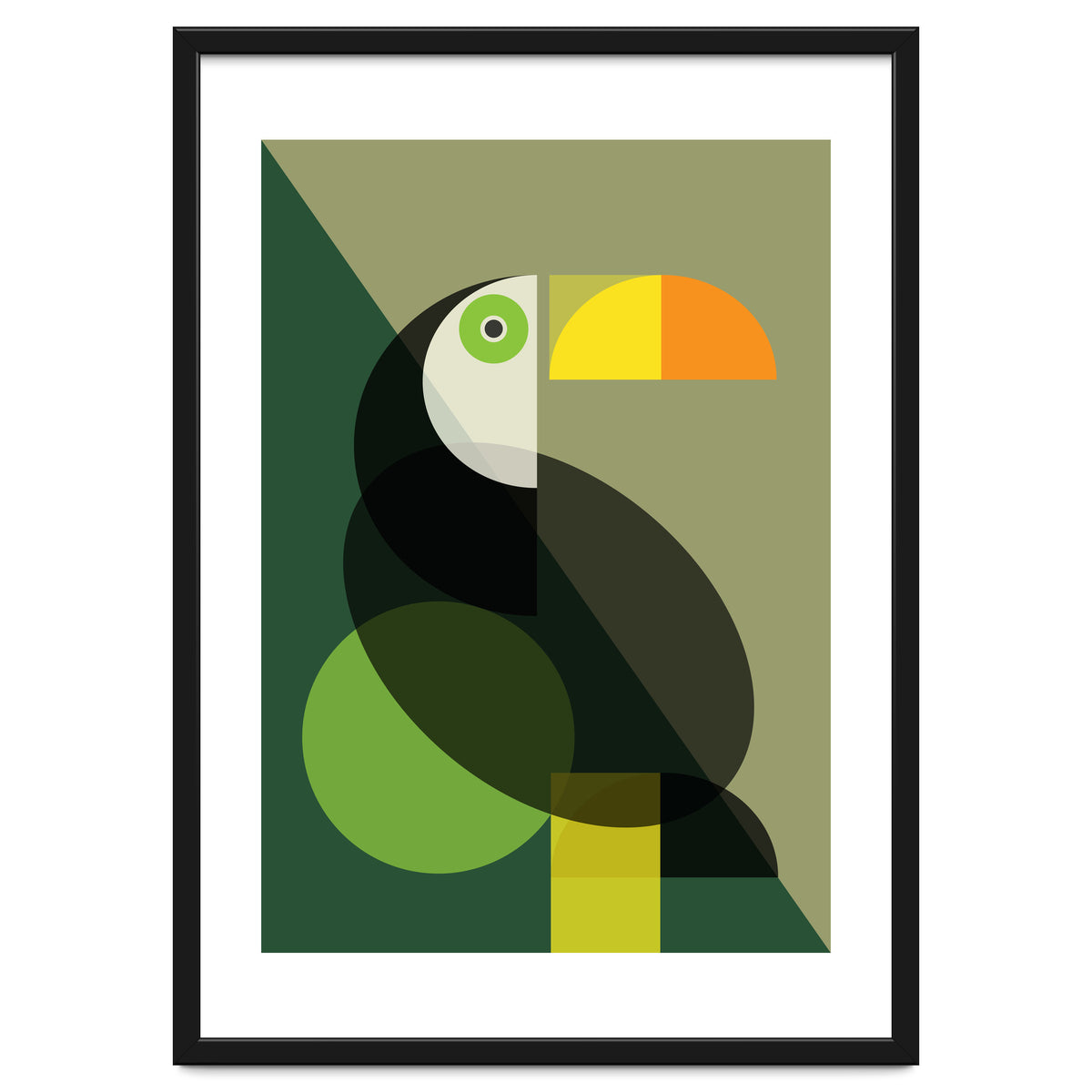 Mid Century Geometric Toucan