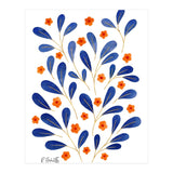 Springtime Floral | Blue and Orange (Print Only) thumbnail