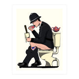 British Policeman on the Toilet, funny bathroom humour (Print Only) thumbnail