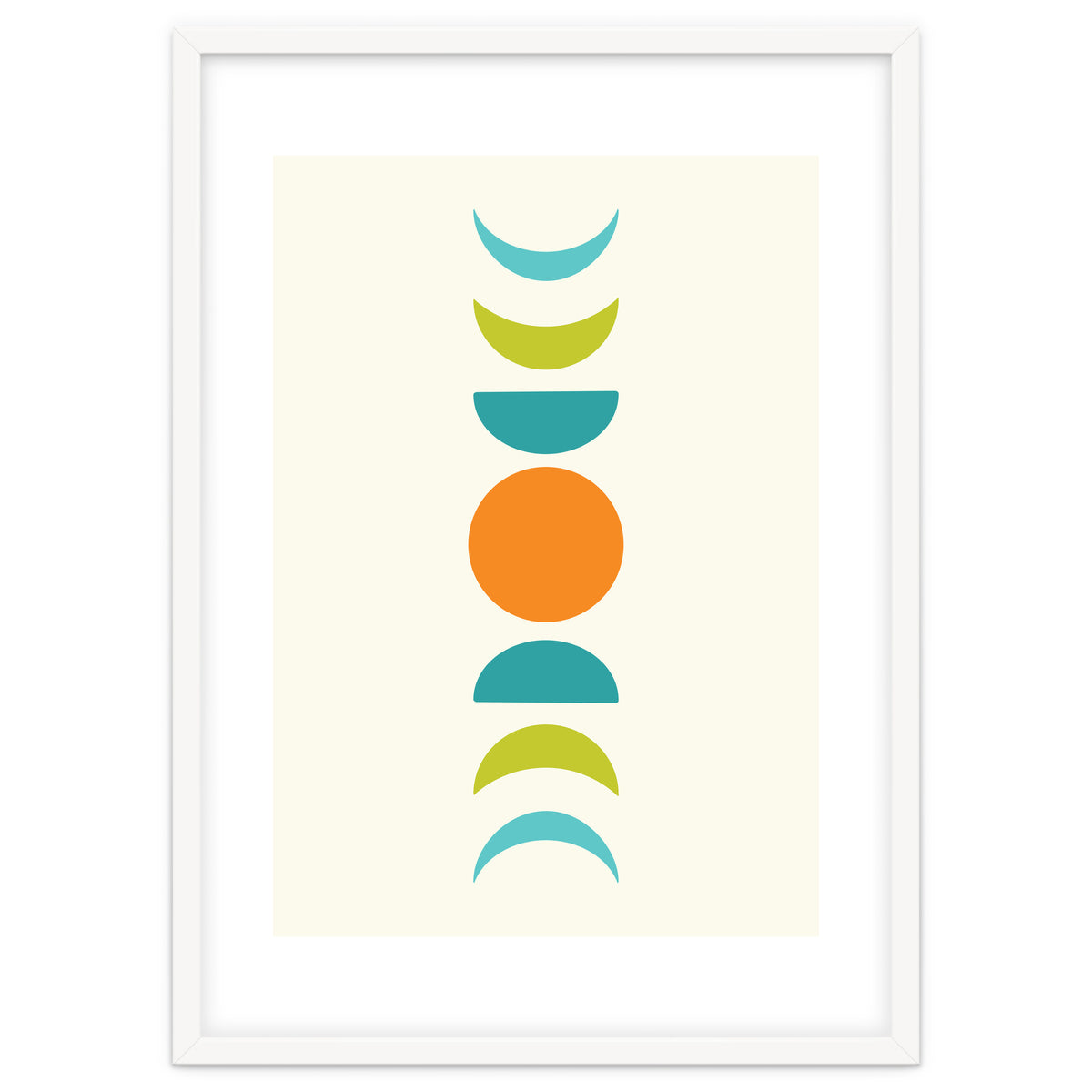 Abstract Moons Teal and Orange