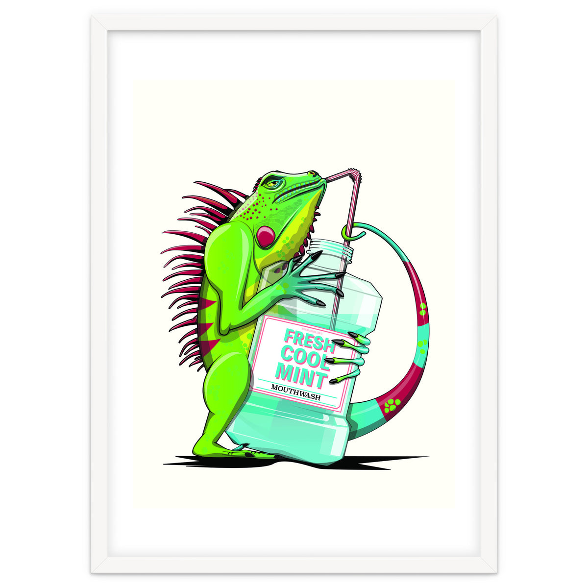 Iguana using Mouthwash, Funny bathroom humour