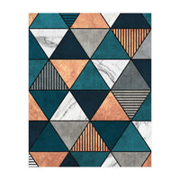 Copper, Marble and Concrete Triangles 2 with Blue (Print Only)