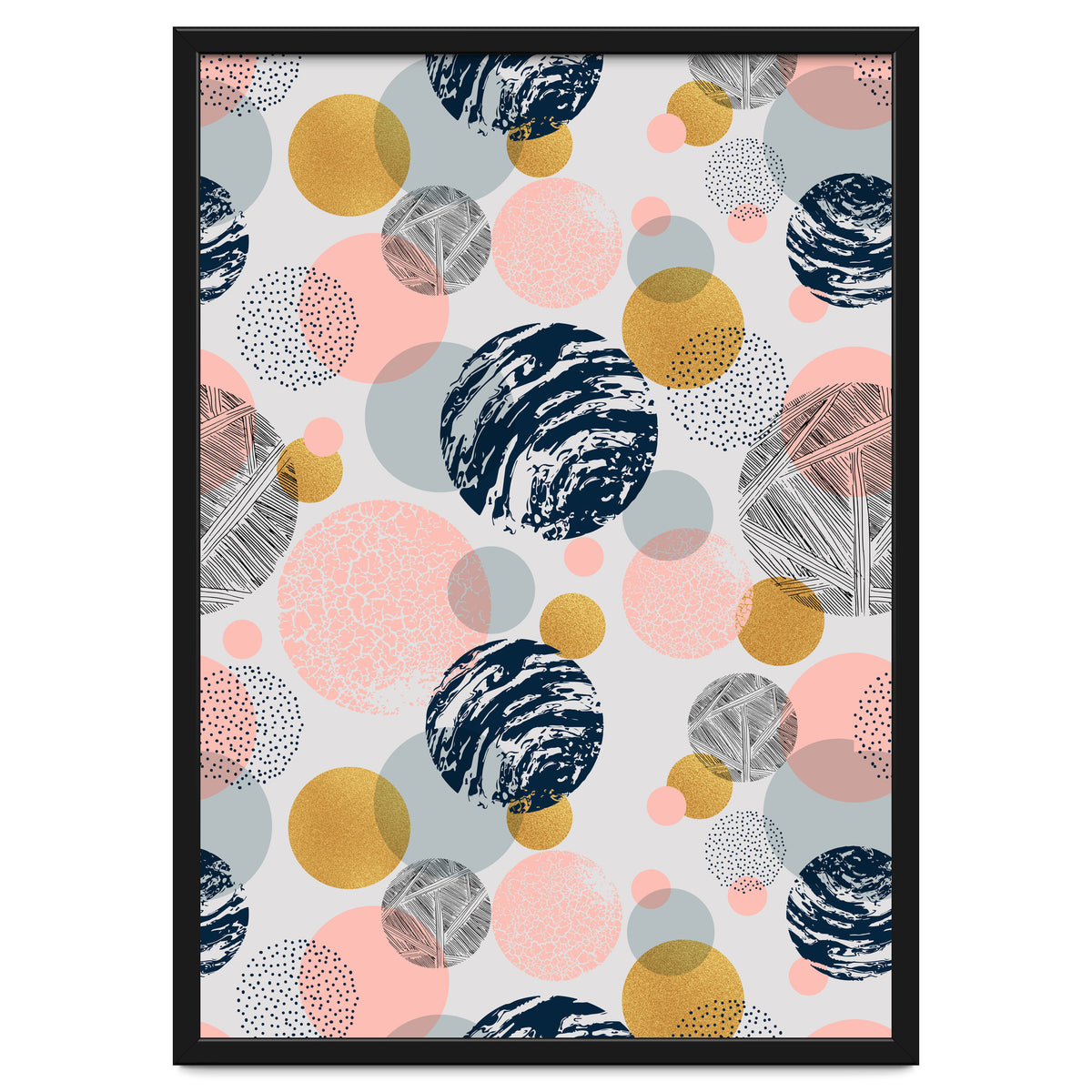 Pattern of abstract textured circles