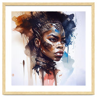 Watercolor African Warrior Woman #8