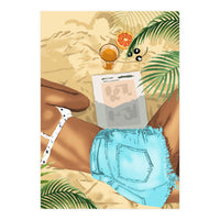 Keep Palm & Carry On Wall Art | Tropical Beach Bikini Fashion Travel Chai (Print Only)