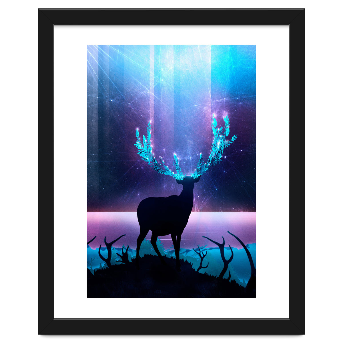 Greenery Deer - Sterling Magenta