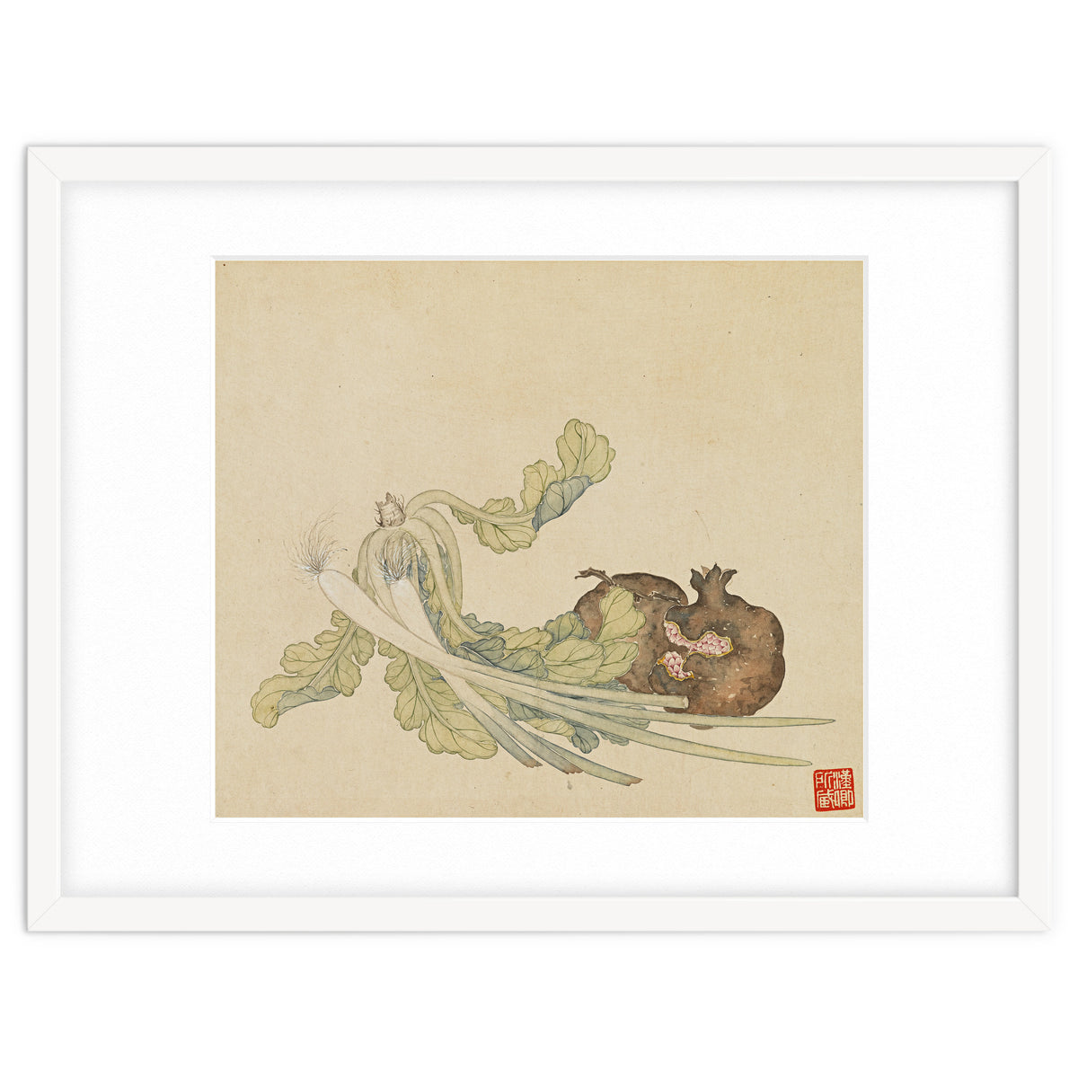 Wang Chengyu ~flowers, Vegetables, Pomegranates, Onions, Chinese Cabbage, Vegetables