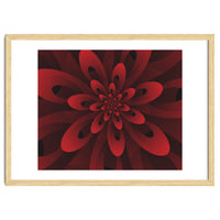 Abstract Digital Modern Red Floral 3D ART