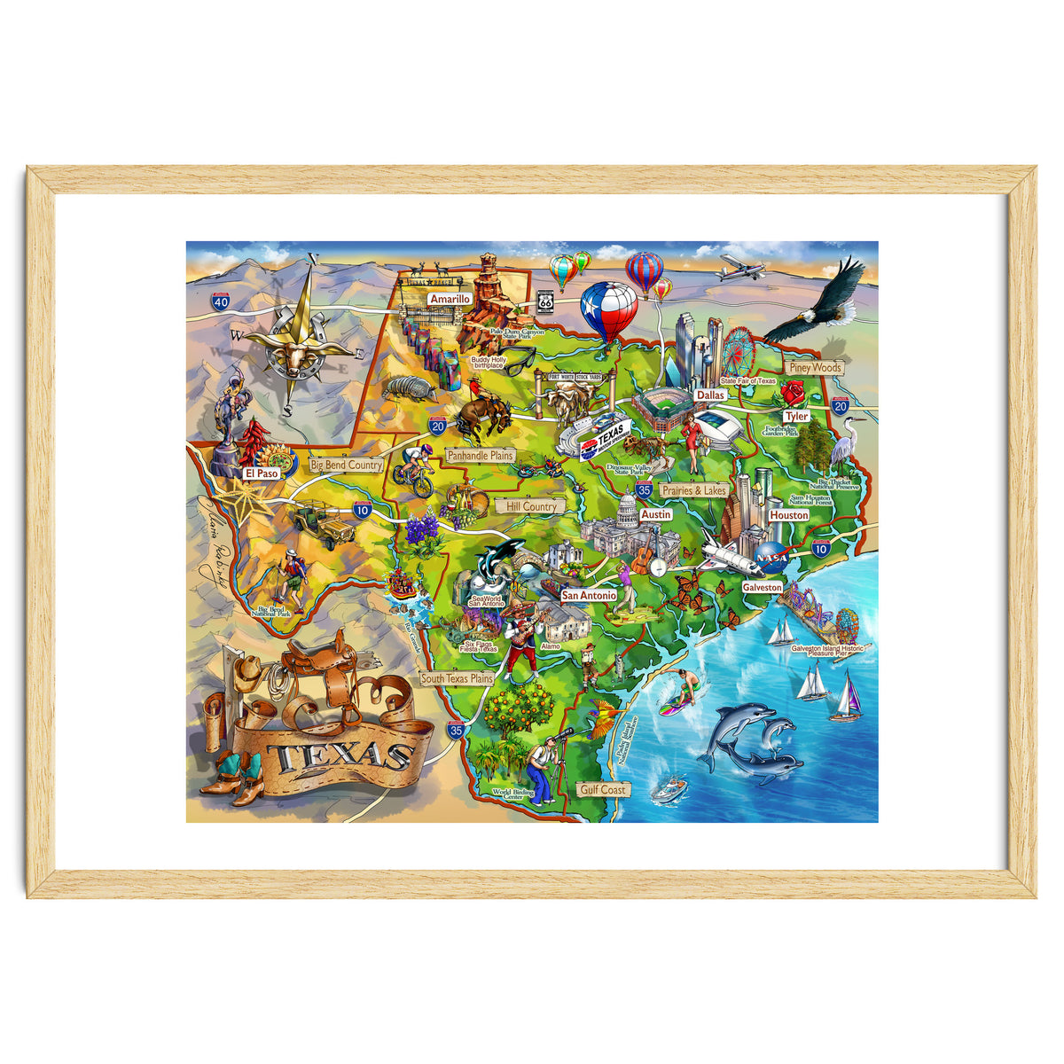 Texas Illustrated Map