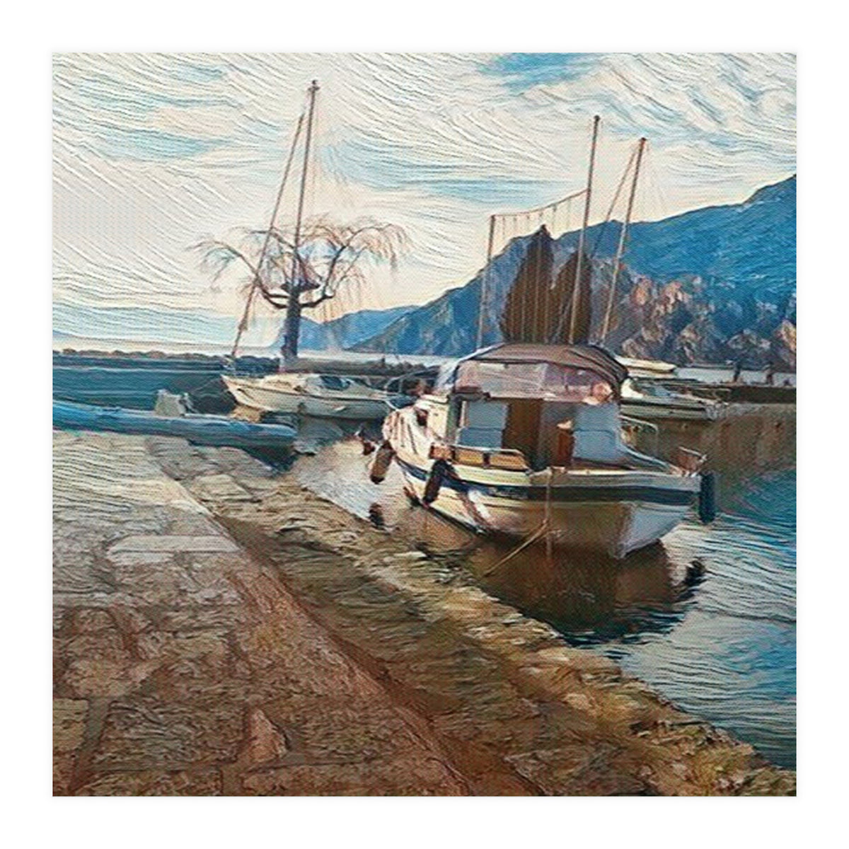 Boats on GardaSee, Italy. (Print Only)