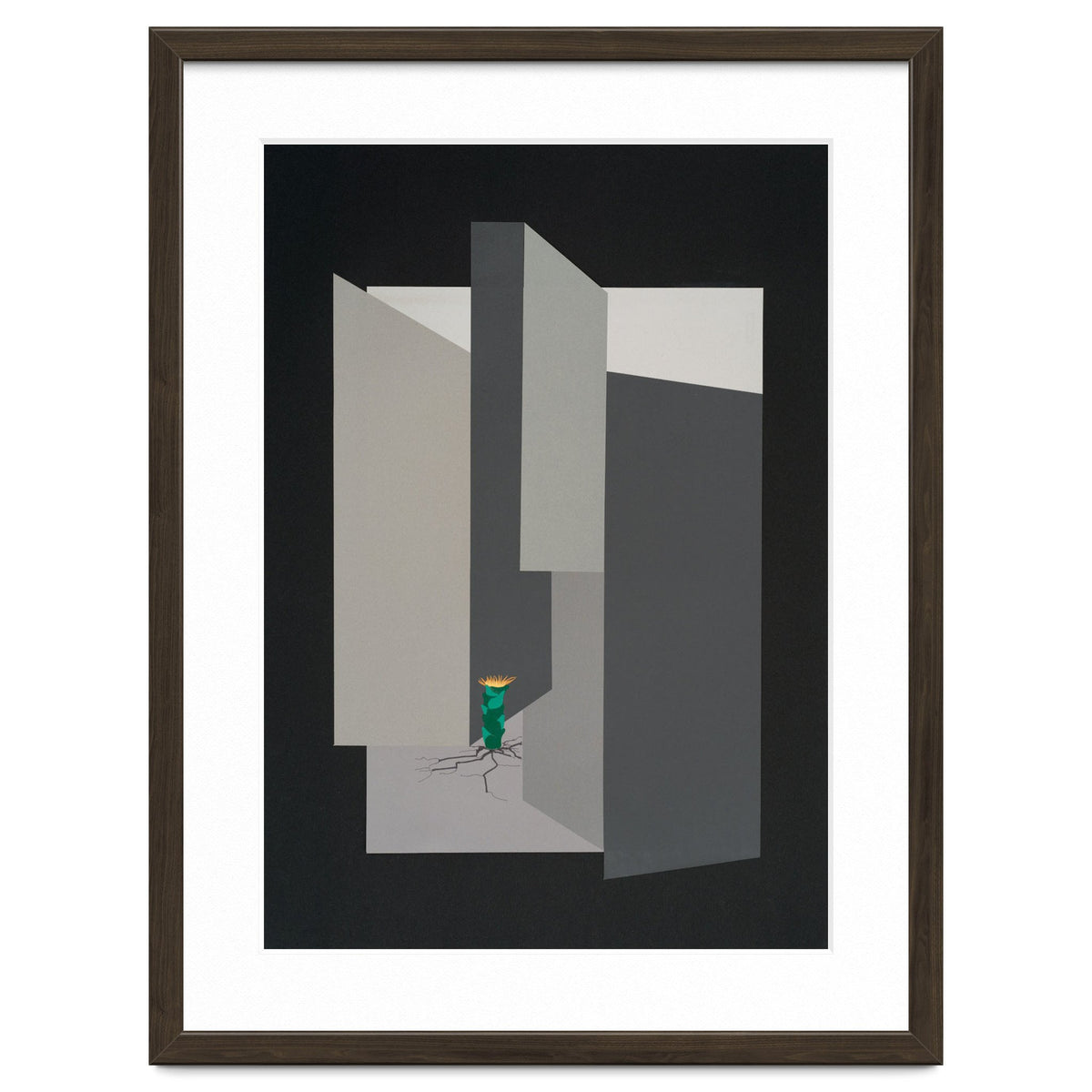 Small flower in concrete landscape.