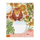 Lion Bathing on Groovy Bathroom (Print Only) thumbnail