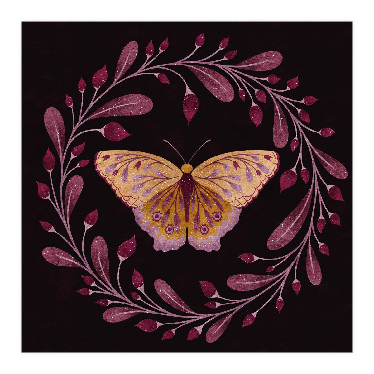 Butterfly Wreath (Print Only)