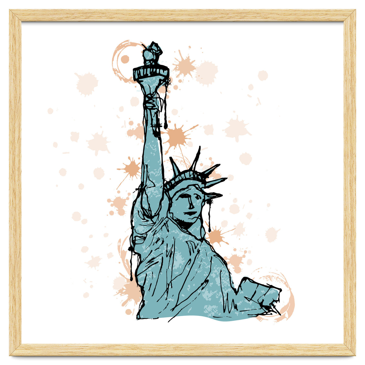 Close view of the Statue of Liberty Sketch